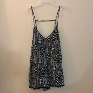 Black & White Print Romper